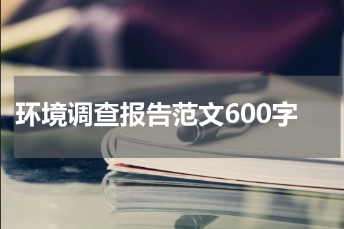 环境调查报告范文600字