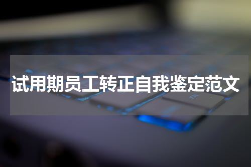 试用期员工转正自我鉴定范文