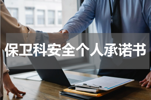 保卫科安全个人承诺书