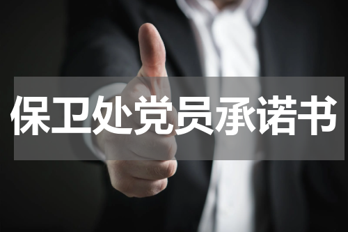 保卫处党员承诺书