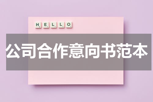 公司合作意向书范本