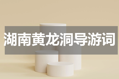 湖南黄龙洞导游词