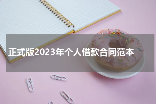 正式版2023年个人借款合同范本