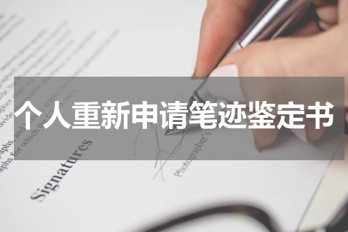 个人重新申请笔迹鉴定书