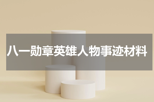 八一勋章英雄人物事迹材料