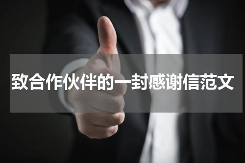 致合作伙伴的一封感谢信范文