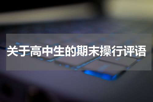 关于高中生的期末操行评语
