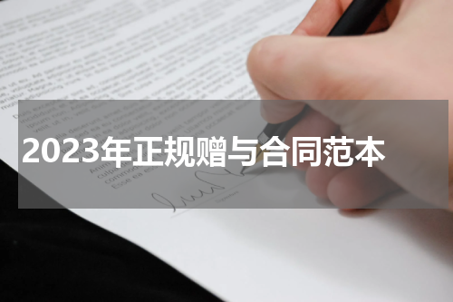 2023年正规赠与合同范本