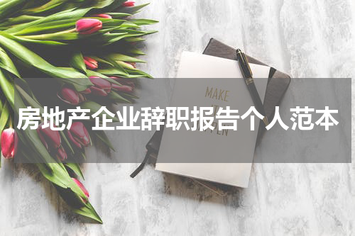 房地产企业辞职报告个人范本