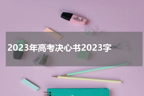 2023年高考决心书2023字