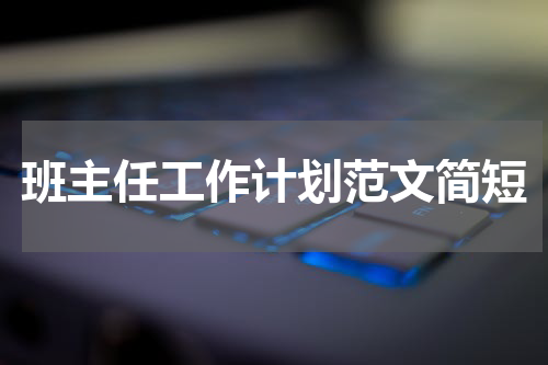 班主任工作计划范文简短