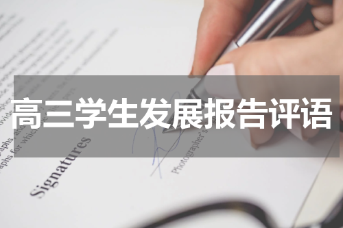 高三学生发展报告评语