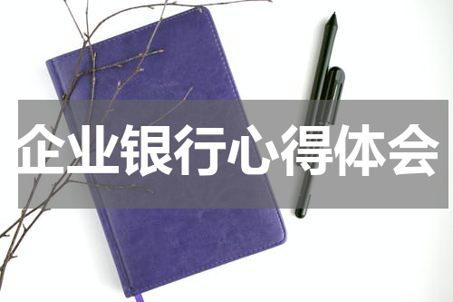 企业银行心得体会