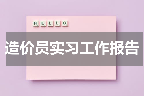 造价员实习工作报告