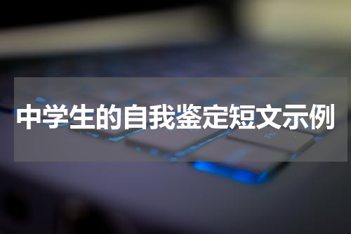 中学生的自我鉴定短文示例
