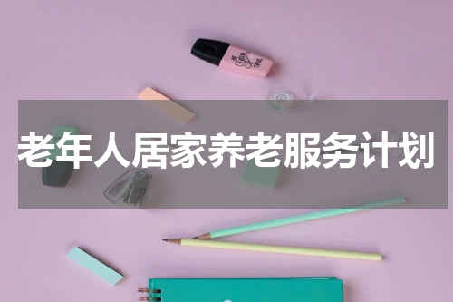老年人居家养老服务计划