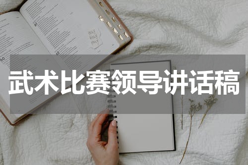 武术比赛领导讲话稿