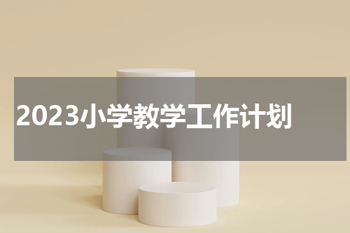 2023小学教学工作计划