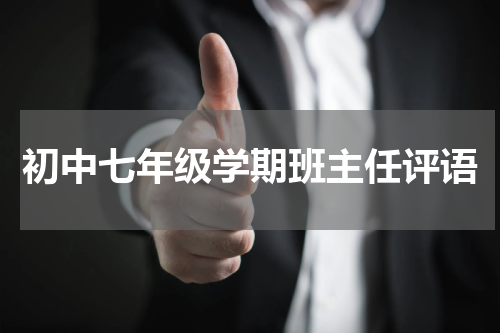 初中七年级学期班主任评语