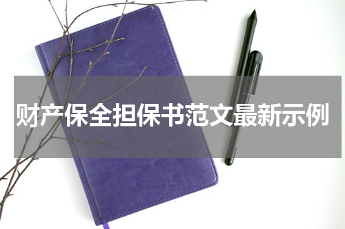 财产保全担保书范文最新示例