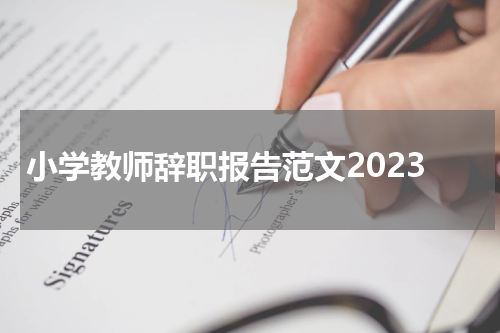 小学教师辞职报告范文2023