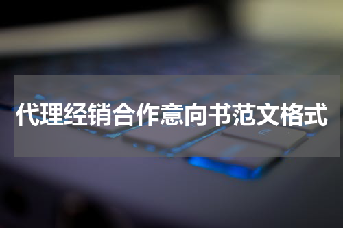 代理经销合作意向书范文格式