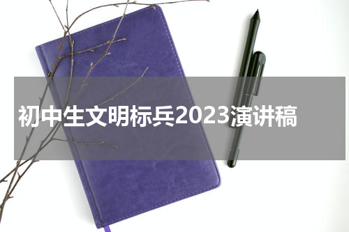 初中生文明标兵2023演讲稿