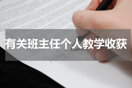 有关班主任个人教学收获