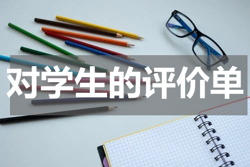 对学生的评价单