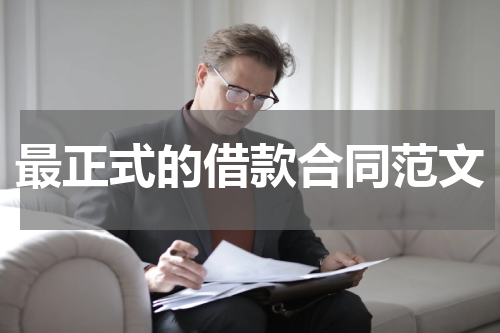 最正式的借款合同范文
