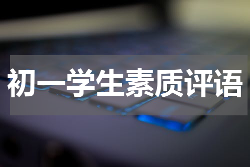 初一学生素质评语