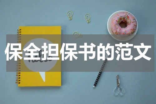 保全担保书的范文