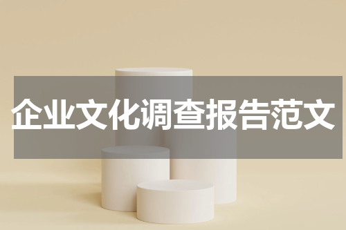企业文化调查报告范文