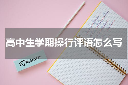 高中生学期操行评语怎么写