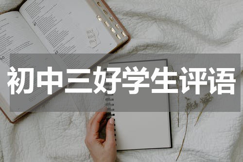初中三好学生评语