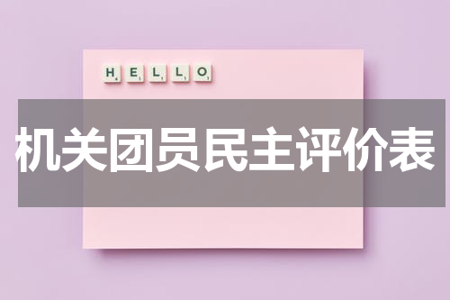 机关团员民主评价表