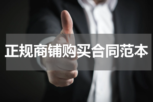正规商铺购买合同范本