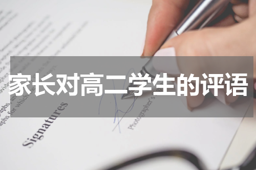 家长对高二学生的评语
