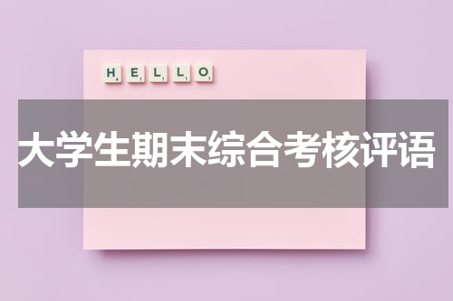 大学生期末综合考核评语