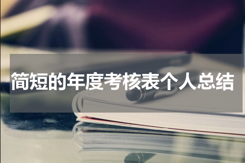 简短的年度考核表个人总结