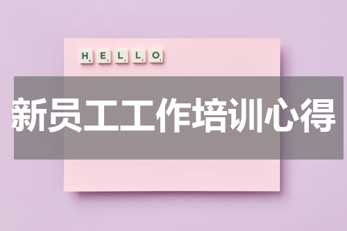 新员工工作培训心得