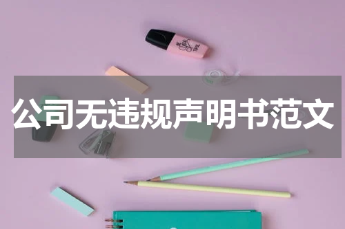 公司无违规声明书范文