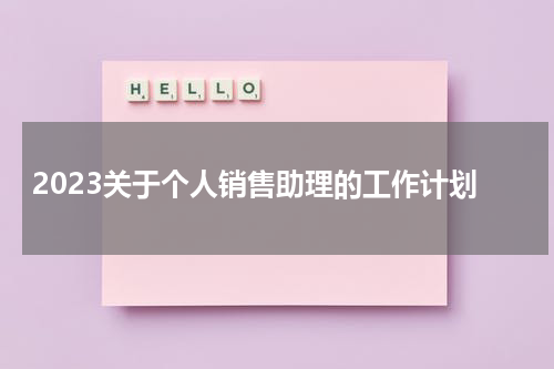 2023关于个人销售助理的工作计划