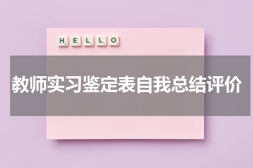 教师实习鉴定表自我总结评价