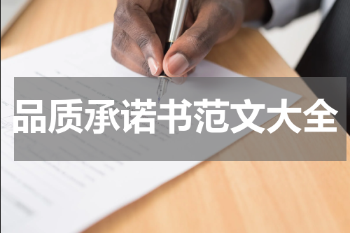 品质承诺书范文大全