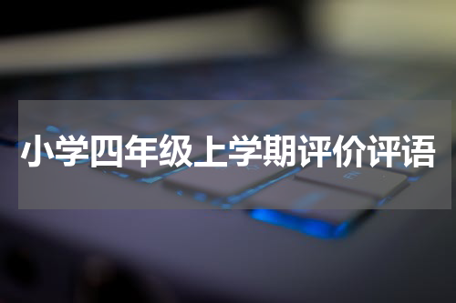 小学四年级上学期评价评语