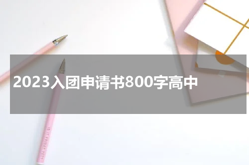 2023入团申请书800字高中