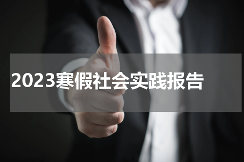 2023寒假社会实践报告