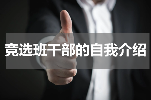 竞选班干部的自我介绍