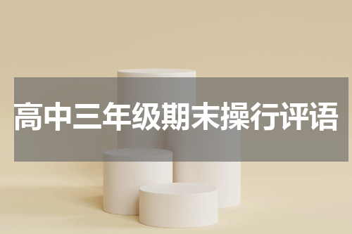 高中三年级期末操行评语